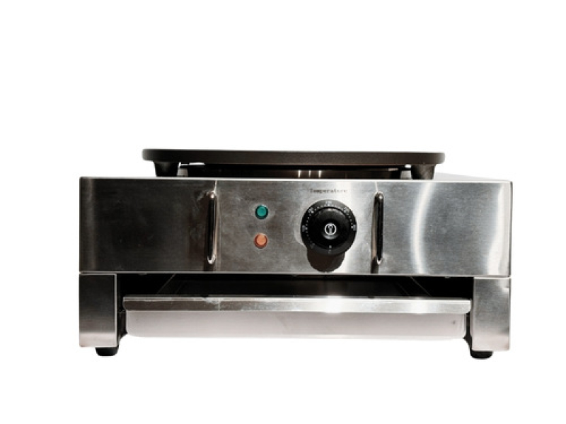 Crepera Industrial de 40 cm, Sartén Eléctrica Antiadherente, Temperatura Ajustable para Crepes, Tortillas y Blintzes