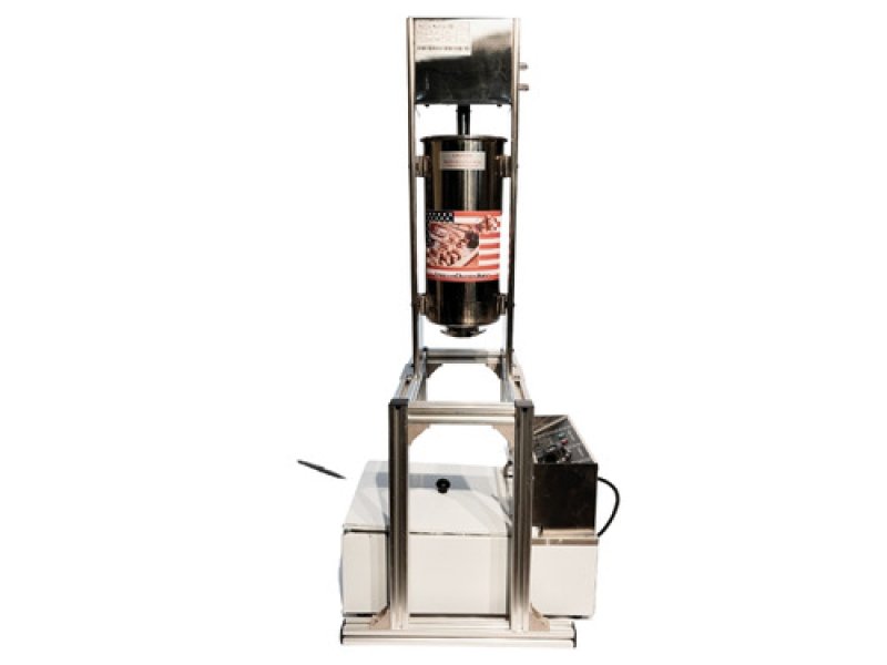 Máquina de Churros Manual Comercial 5L en Acero Inoxidable Con Freidora con 6 Boquillas Diferentes
